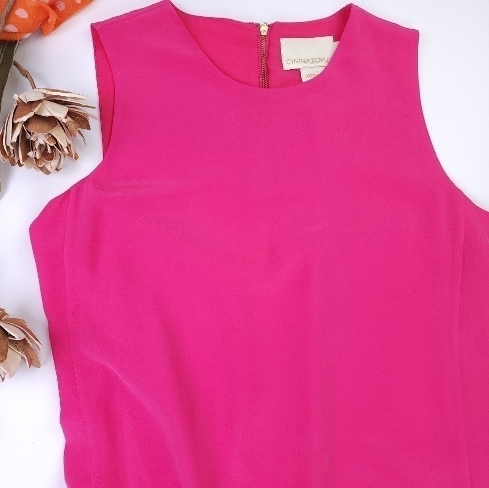 Cynthia Rowley Anthropologie Silk Pink Dress Sz 6 - Picture 11 of 13